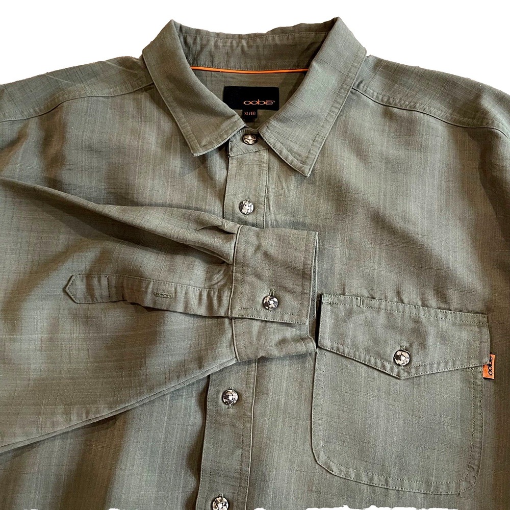 OObe Shirt Men's Sz XL Green Dadcore Business Classic‎ Gorpcore Work Dress Shirt